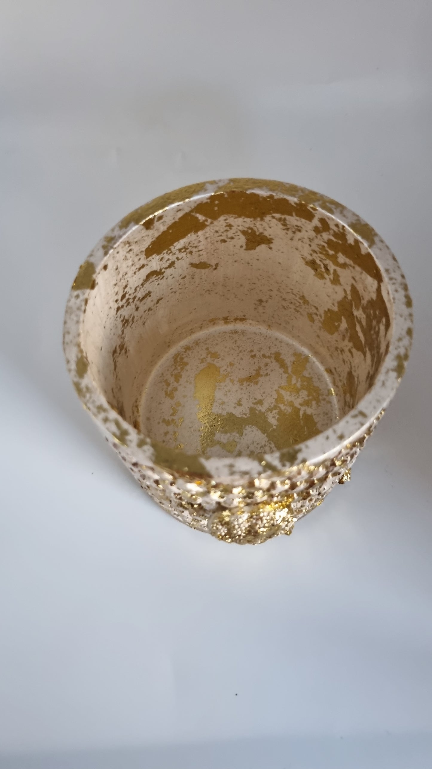 Beautiful handmade gypsum jesmonite decor Pear colour white jar for pencil, makeup brush