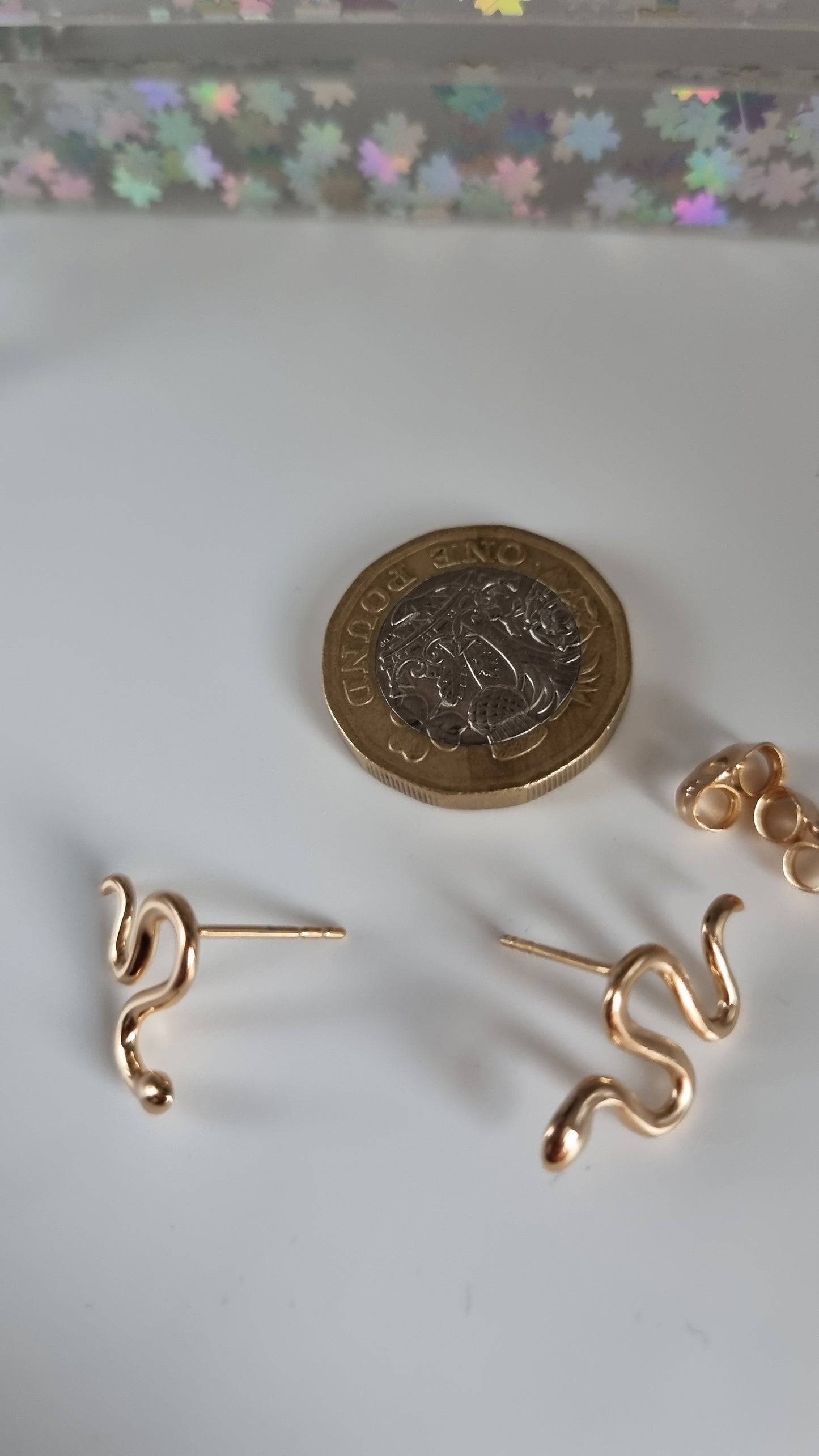 18kr.gold Plated earrings snake