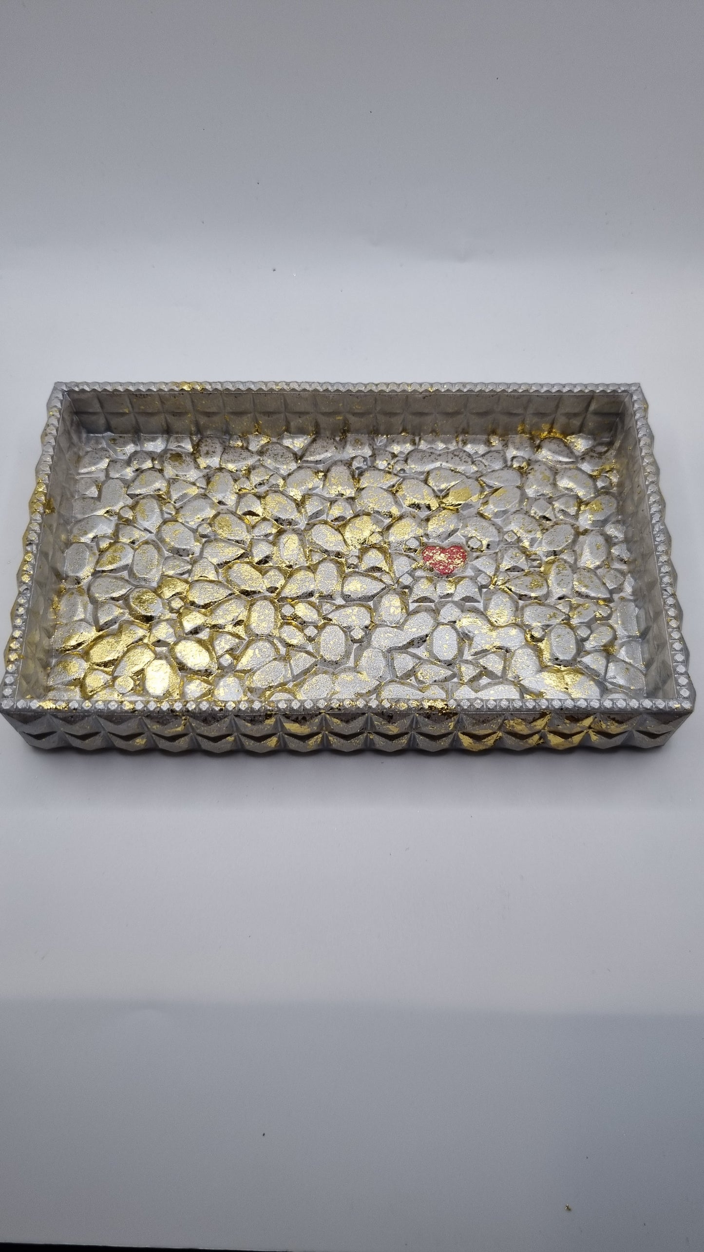 Handmade jesmonite addiction  jar candy jewellery, pencil,pen, makeup brush beautiful pearl white color gold plated colour
