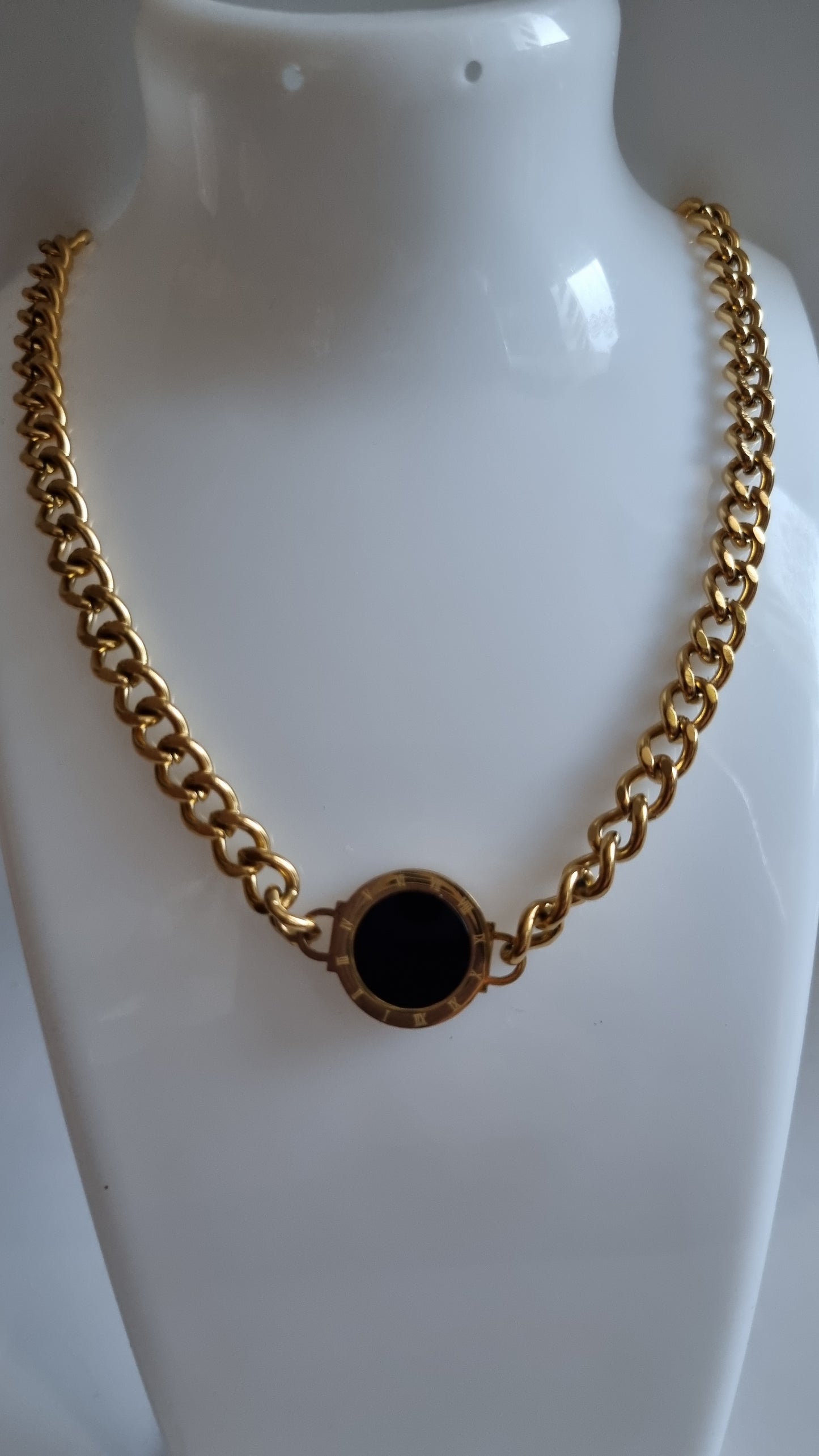 Stainless steel necklace double  pendant shell pearl
