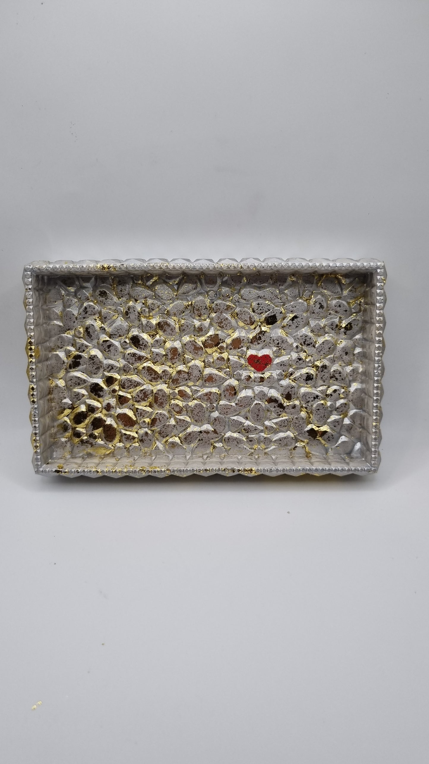 Handmade jesmonite addiction  jar candy jewellery, pencil,pen, makeup brush beautiful pearl white color gold plated colour
