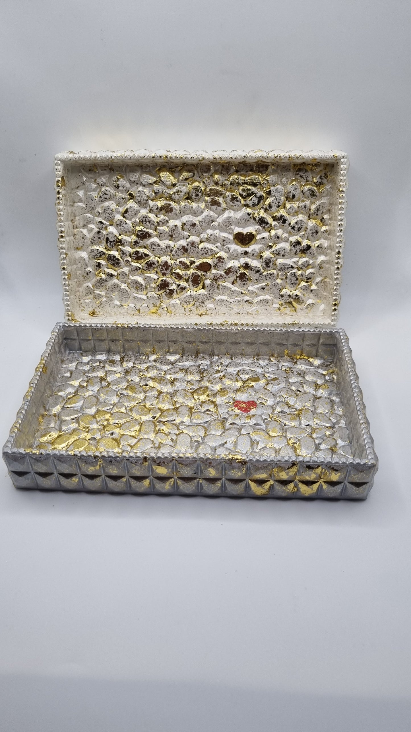 Handmade jesmonite addiction  jar candy jewellery, pencil,pen, makeup brush beautiful pearl white color gold plated colour